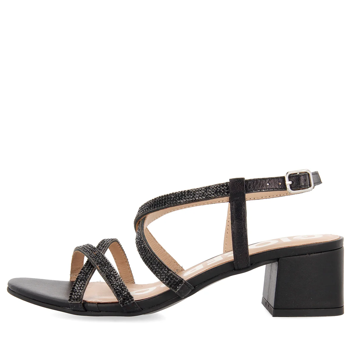 Sandalias de tiras finas negras con tacón medio BRANTLEY - Image 3