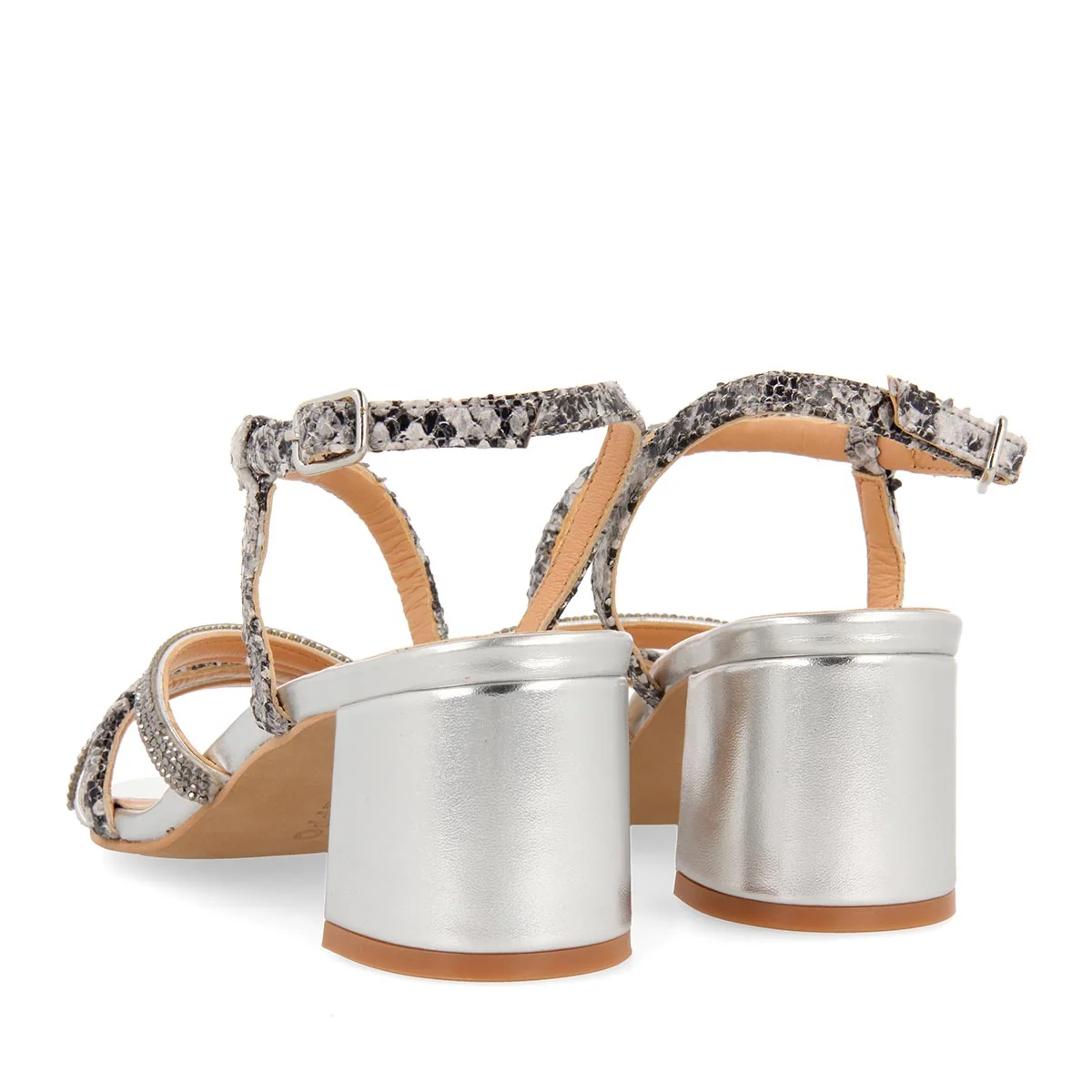 Sandalias plomo de tiras finas de tacón medio para mujer BELK - Image 2