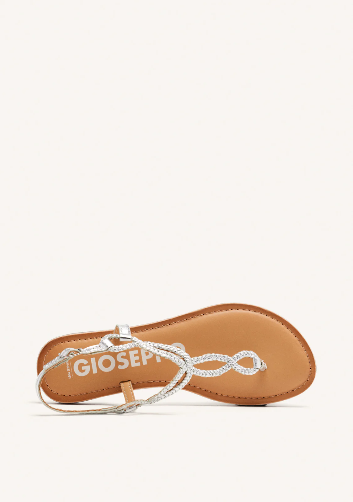 Merignas women's sandals with white braided straps