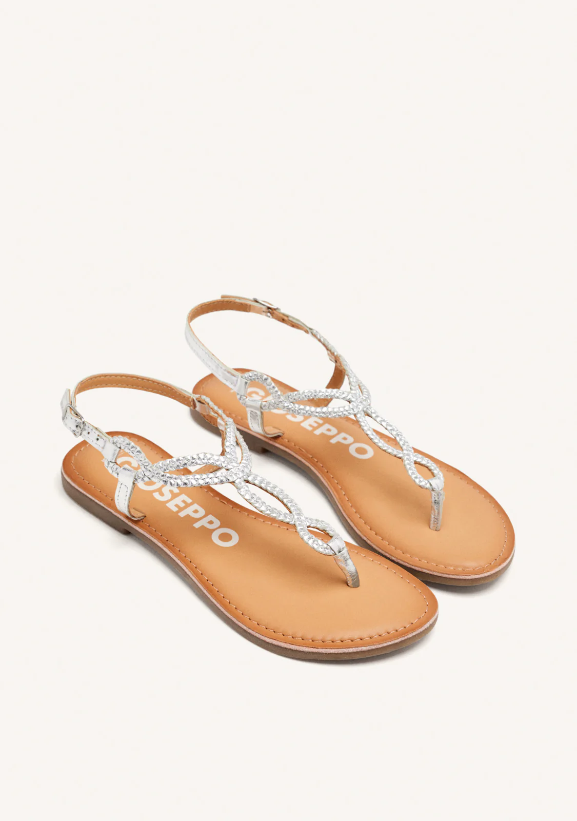Merignas women's sandals with white braided straps - Image 2