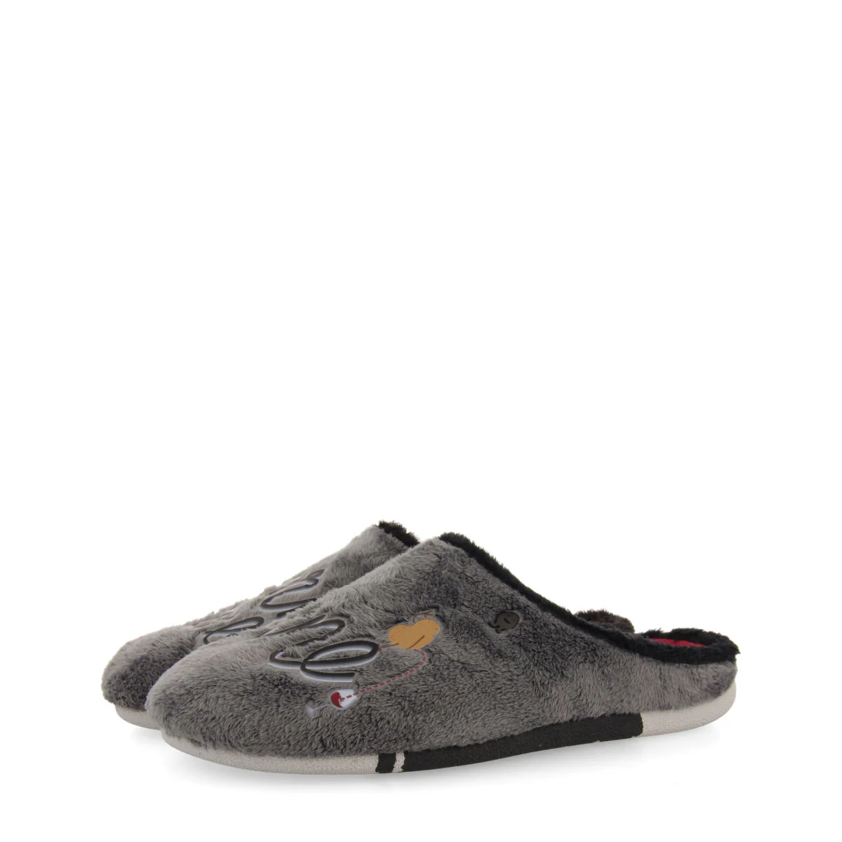 GRAY FUR SLIPPERS WITH MESSAGE HARDEGG - Image 3