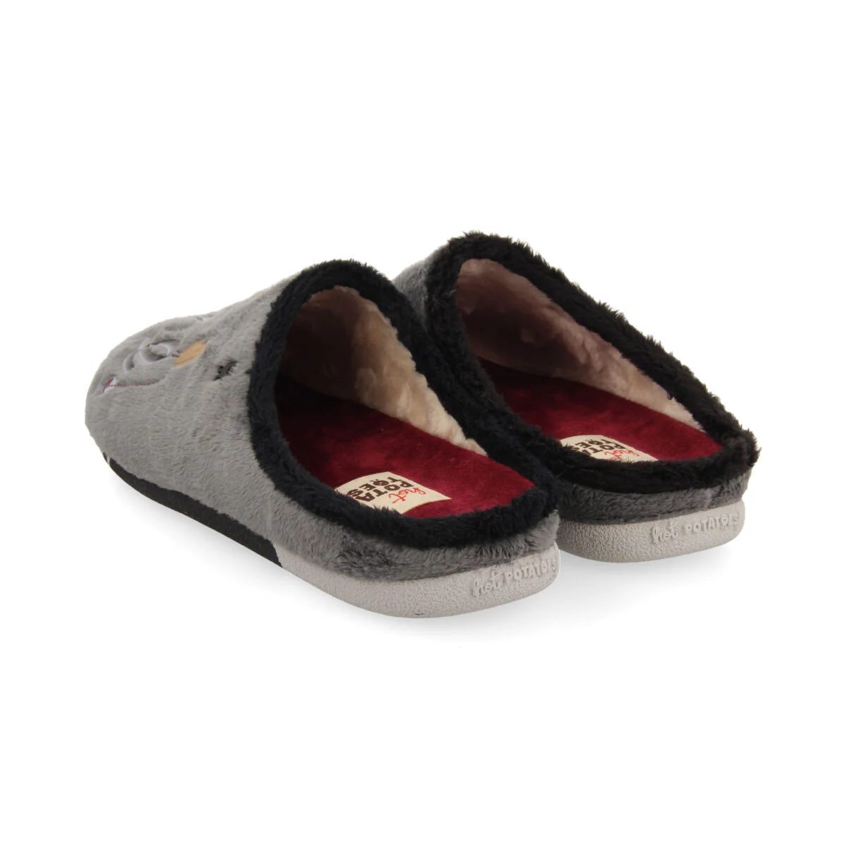 GRAY FUR SLIPPERS WITH MESSAGE HARDEGG - Image 4