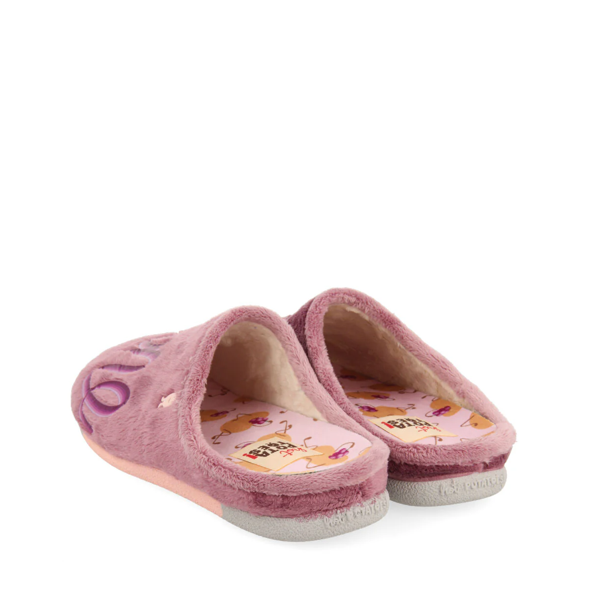 LILAC FUR SLIPPERS WITH MESSAGE HOSMER - Image 3