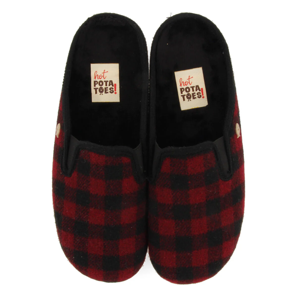 PEGGAU PLAID HOUSE SLIPPERS