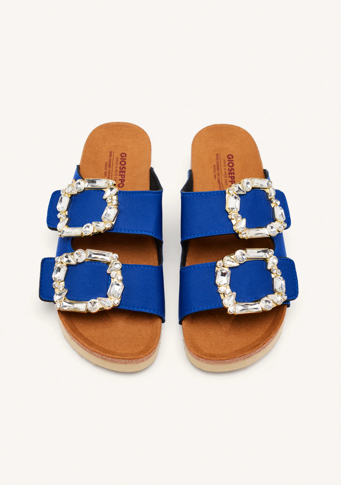 ADERKLAA WOMEN'S BLUE BIO STYLE SANDALS WITH JEWEL EMBELLISHMENT - Image 5