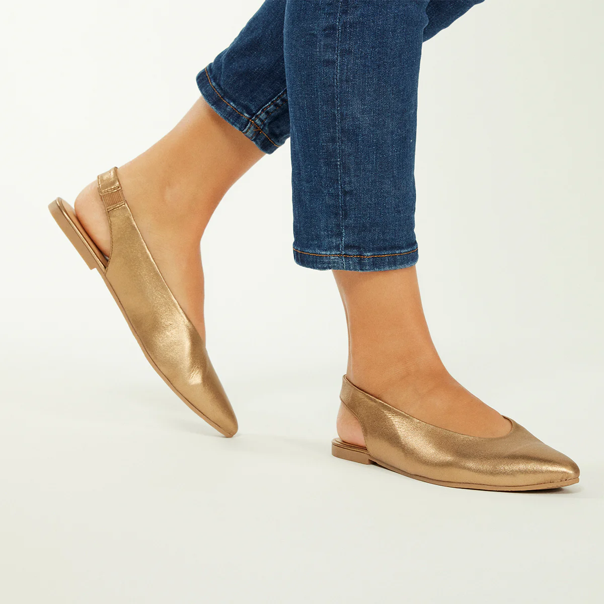 LEATHER SLINGBACK BALLET FLATS - Image 5