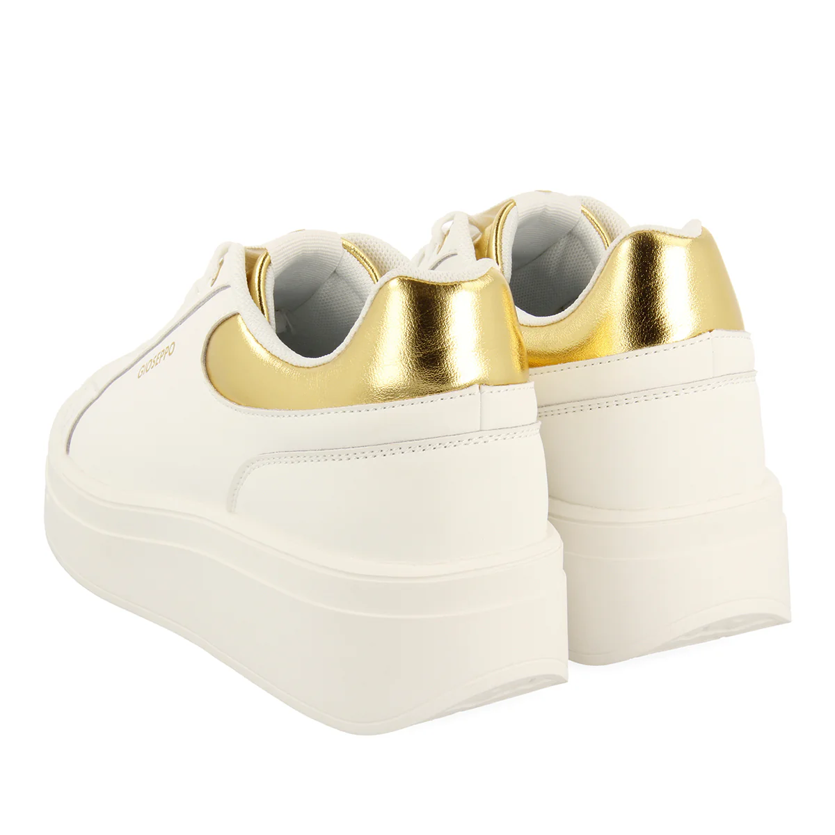 WOMEN'S WHITE SNEAKERS WITH PLATFORM AND GOLD DETAILS - Image 3
