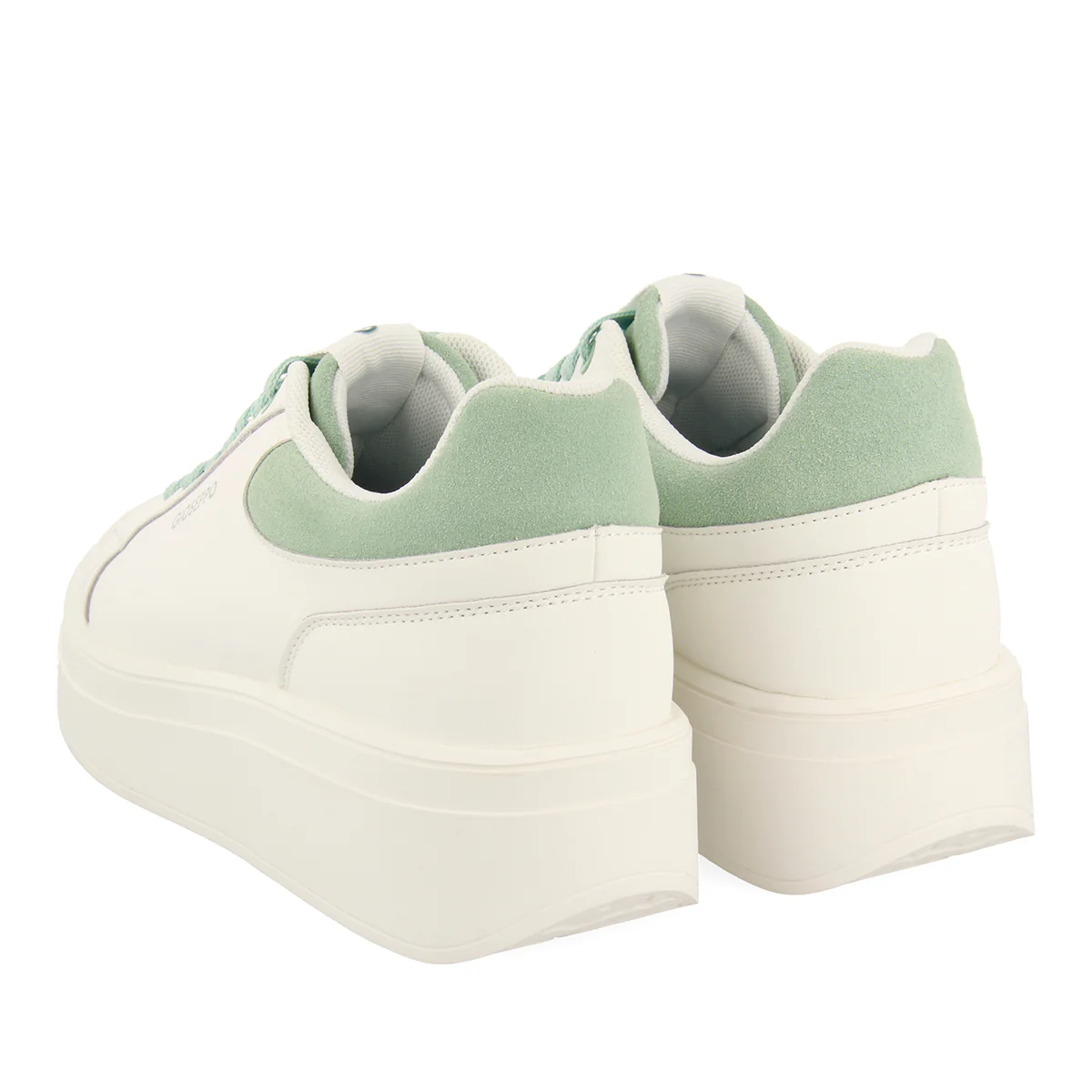 WHITE SNEAKERS WITH PLATFORM AND MINT COLOURED DETAILS FOR WOMEN - Image 3