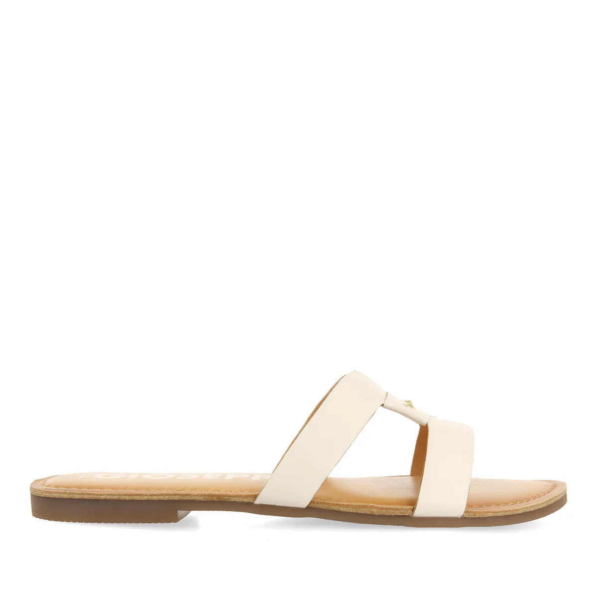 WOMEN'S OFF-WHITE SLIDE LEATHER SANDALS