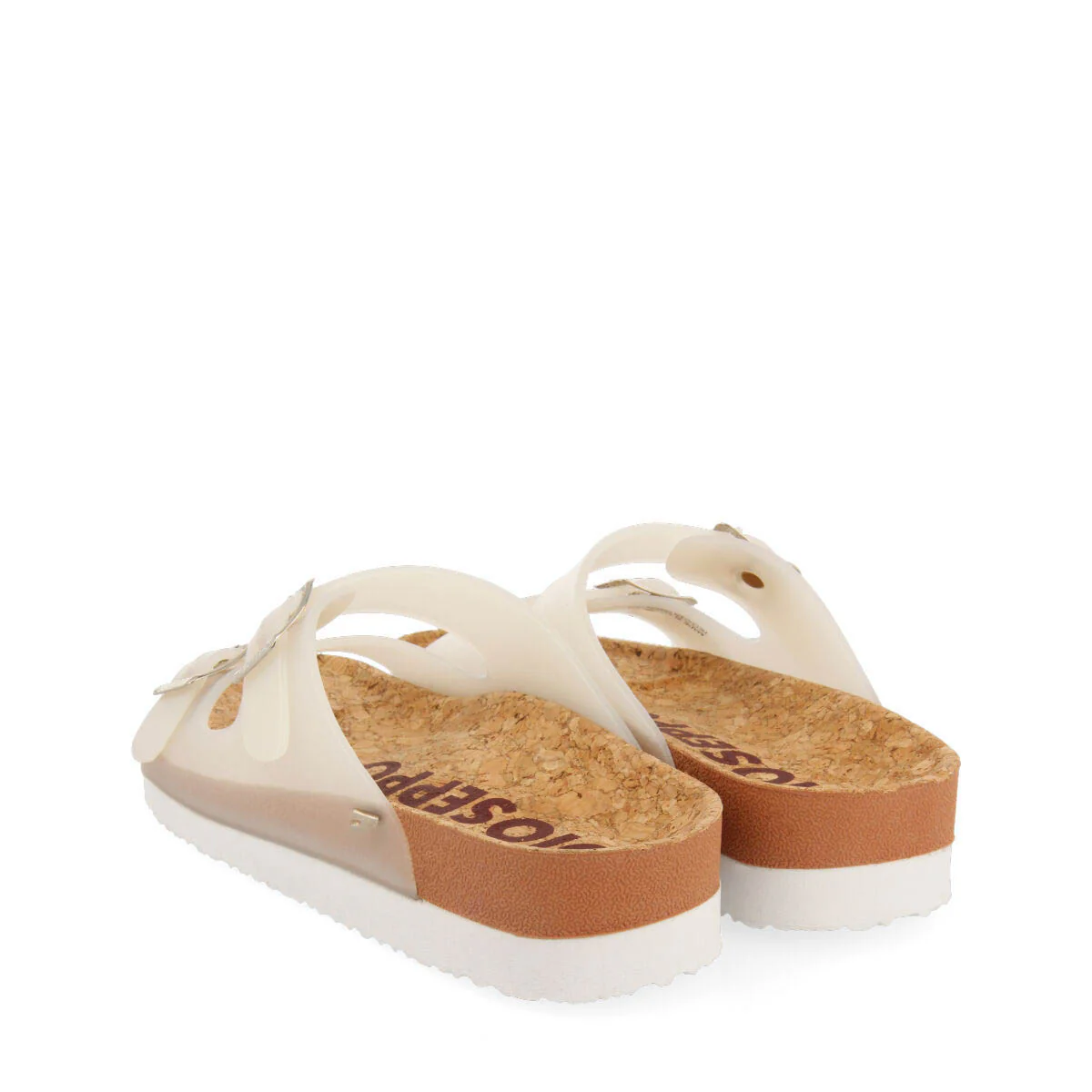 Acalaca women's see-through white footbed sandals with buckles - Image 4