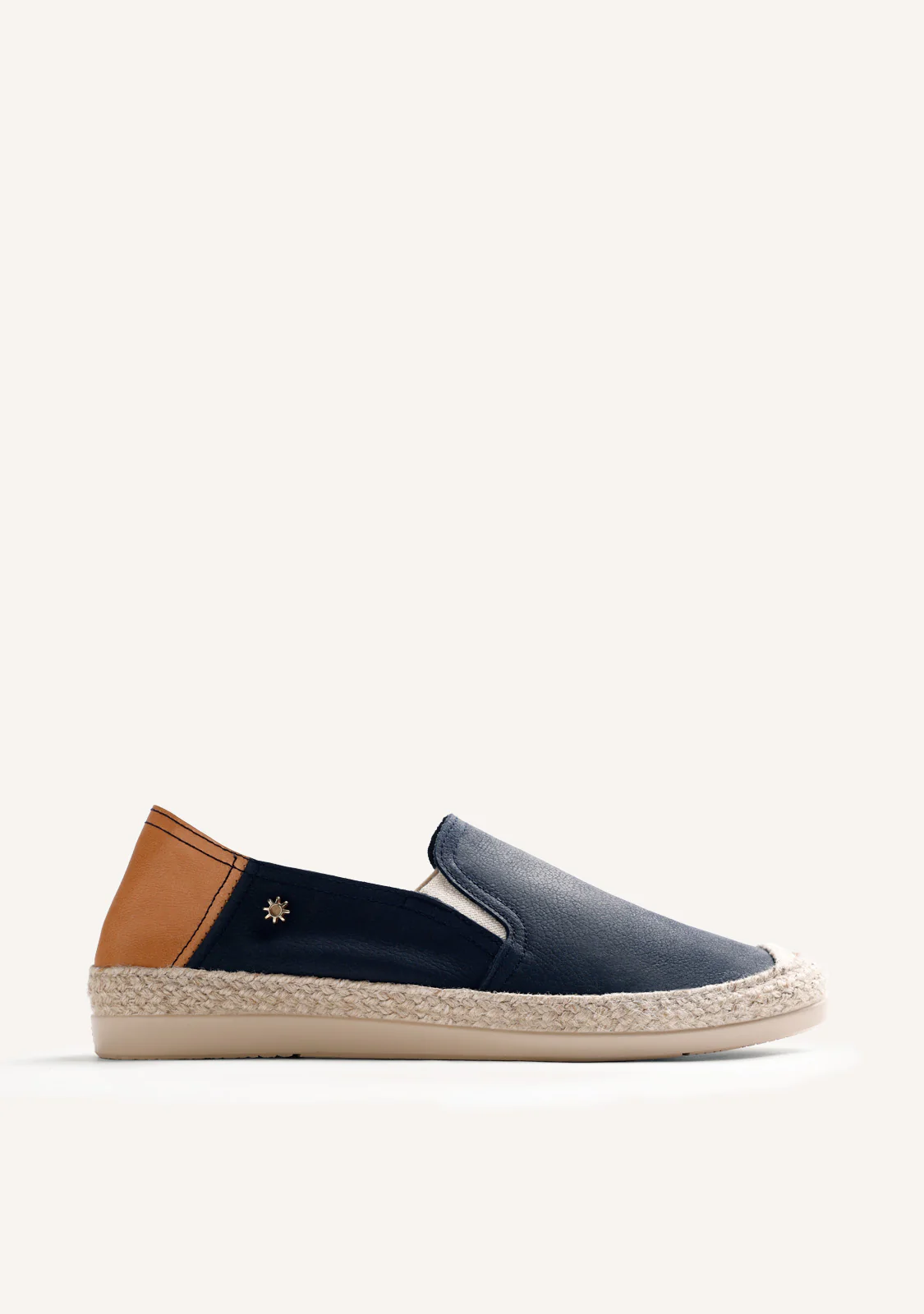 BLUE LEATHER ESPADRILLES