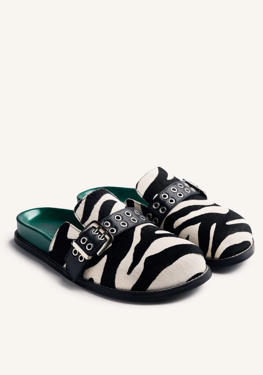 ANIMAL PRINT LEATHER CLOGS BEULAH - Image 2