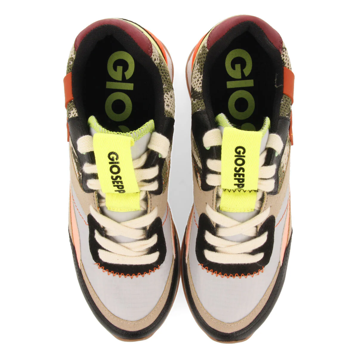 Apore women's black sneakers with inner wedges and a range of textures and prints - Image 3