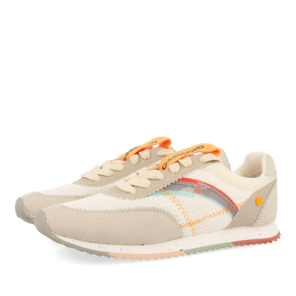 Arbent women's white textured sneakers - Image 2