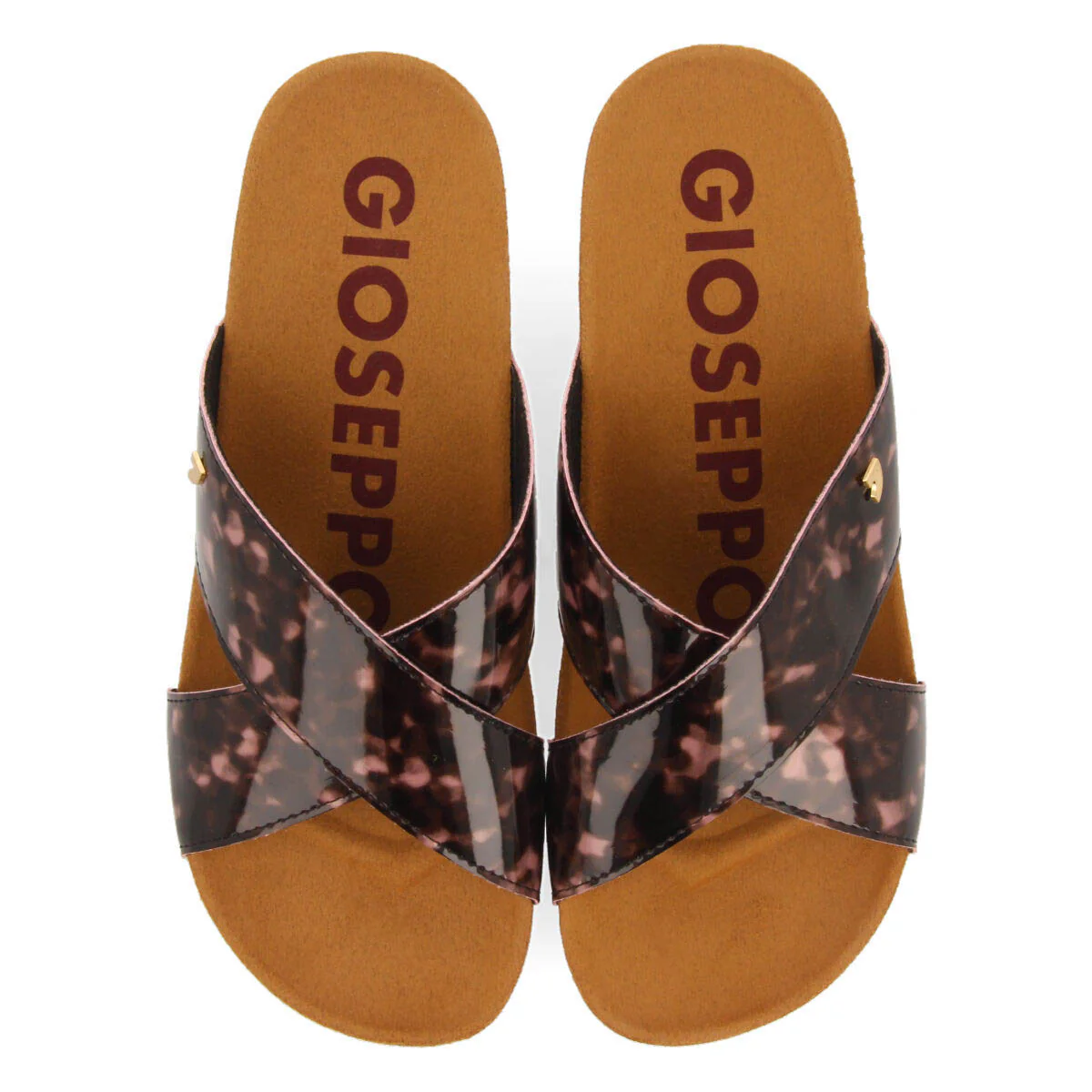 Arinos women's footbed wedges with tortoiseshell-print straps - Image 3