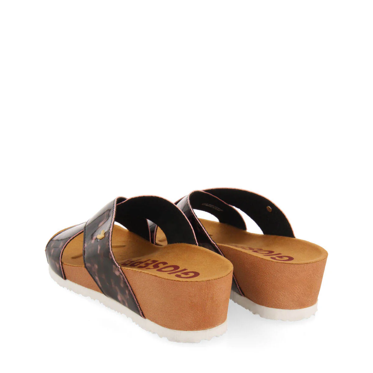 Arinos women's footbed wedges with tortoiseshell-print straps - Image 4