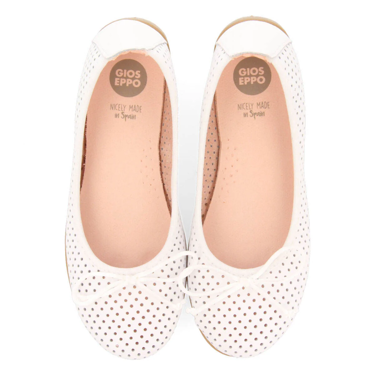 Aroffe girls white leather ballet flats - Image 3