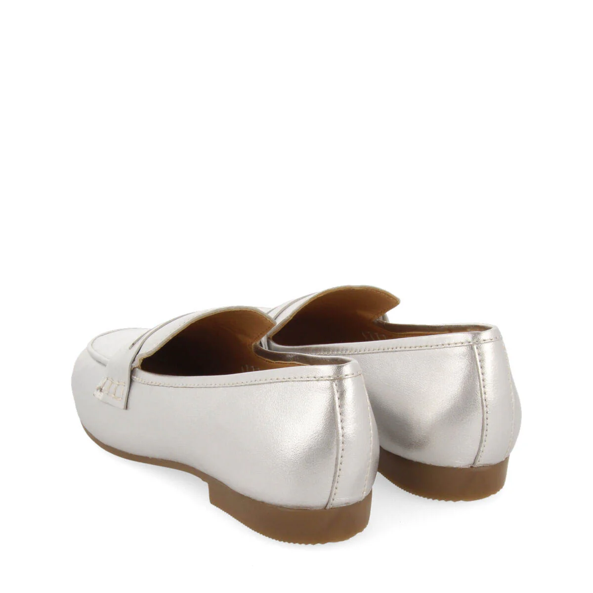 Augusta women's silver leather moccasins - Image 5