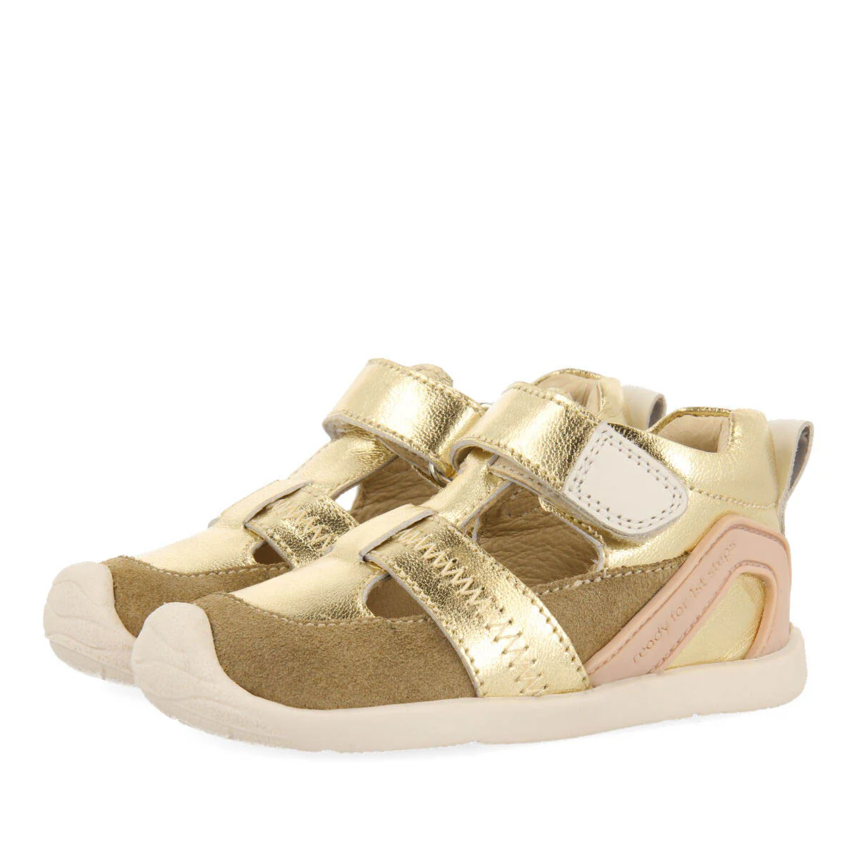 Bahon girls gold leather sandals - Image 3
