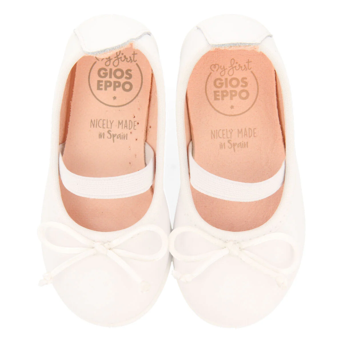 Bancigny girls white leather ballet flats - Image 3