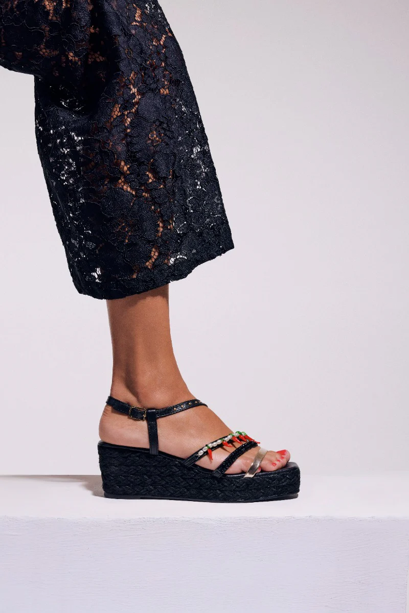 BEADED LEATHER SANDALS XENA - Image 3