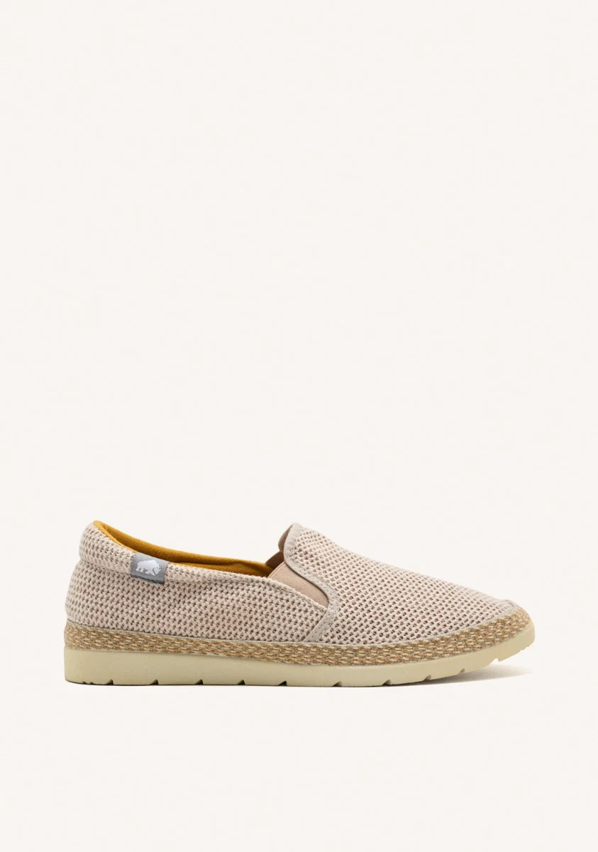 BEIGE MESH ESPADRILLES WITH RECYCLED COTTON FOR MEN YACOLT
