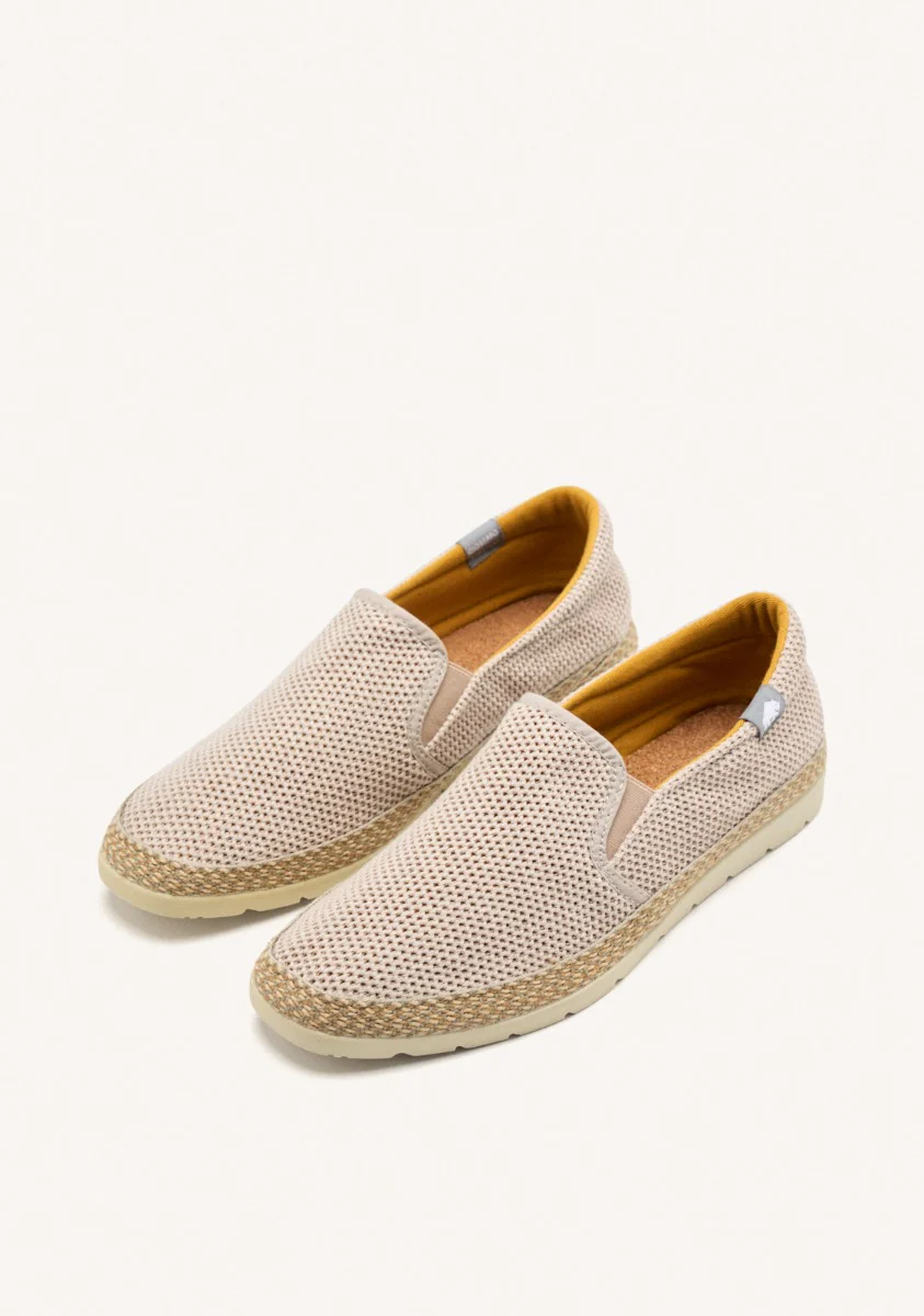 BEIGE MESH ESPADRILLES WITH RECYCLED COTTON FOR MEN YACOLT - Image 2