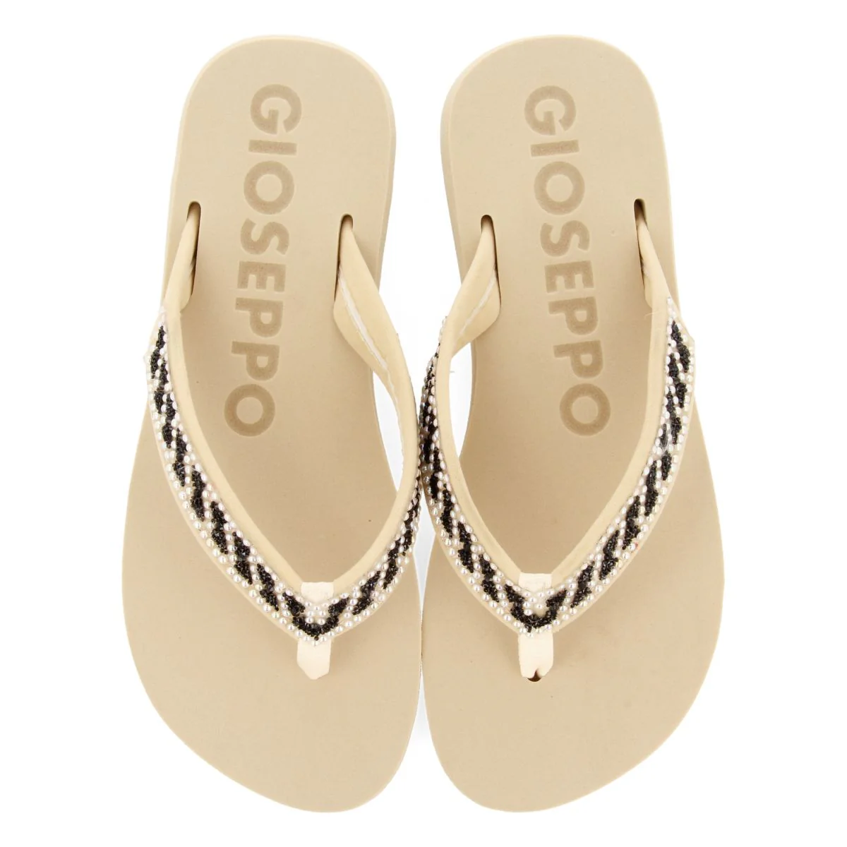 BEIGE SANDALS WITH CRYSTAL EMBELLISHMENT FOR WOMEN CARADON - Image 4