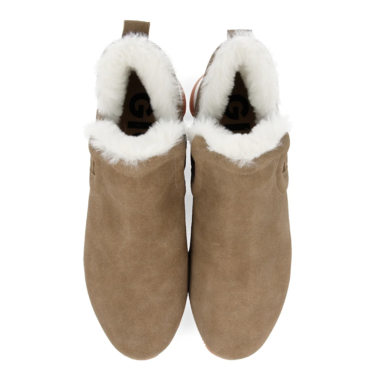 Beige sneakers ankle boots slip style with mini wedge for woman ECKERO - Image 3