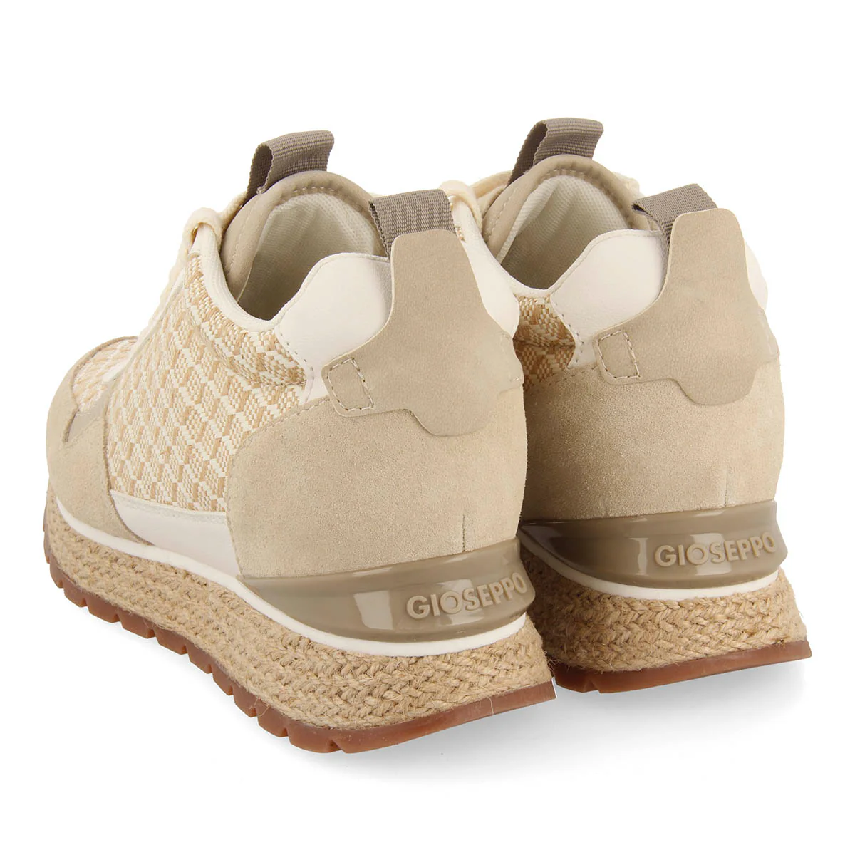 BEIGE SNEAKERS WITH INTERNAL WEDGE AND GEOMETRIC PRINT FOR WOMEN PUKE - Image 3