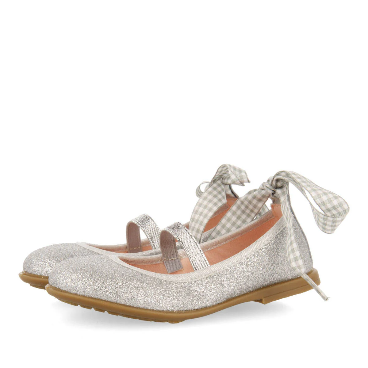 Bettant girls glittery silver ballet flats - Image 2