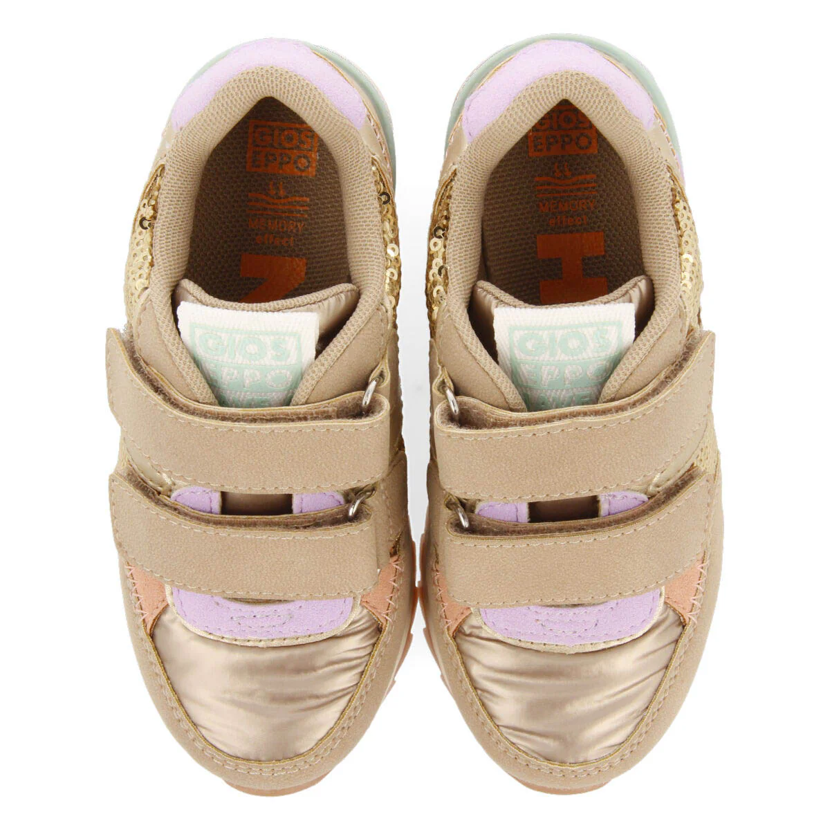 Biberw children's gold sequinned sneakers - Image 3