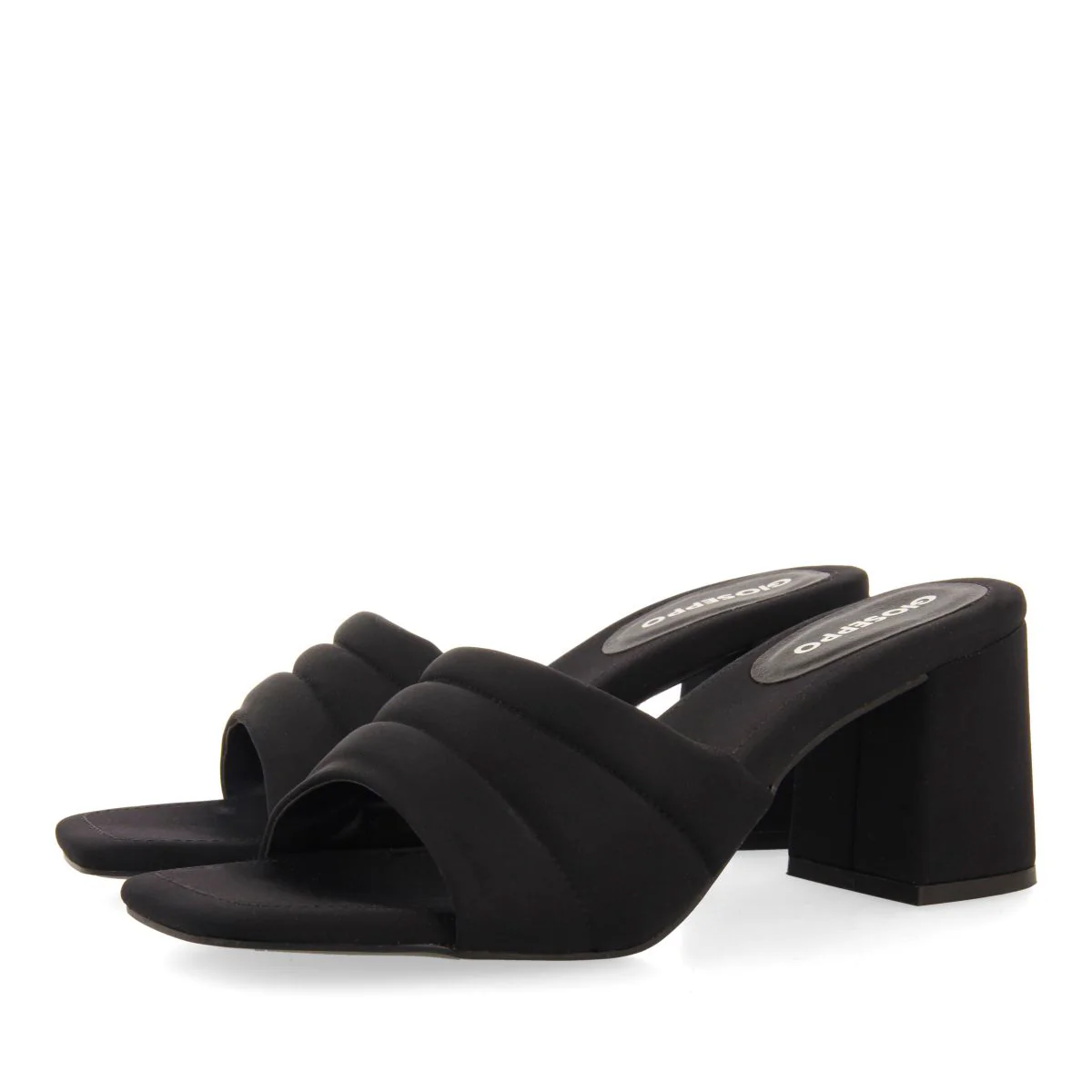 BLACK HEELLESS SANDALS FOR WOMEN BUCODA - Image 2