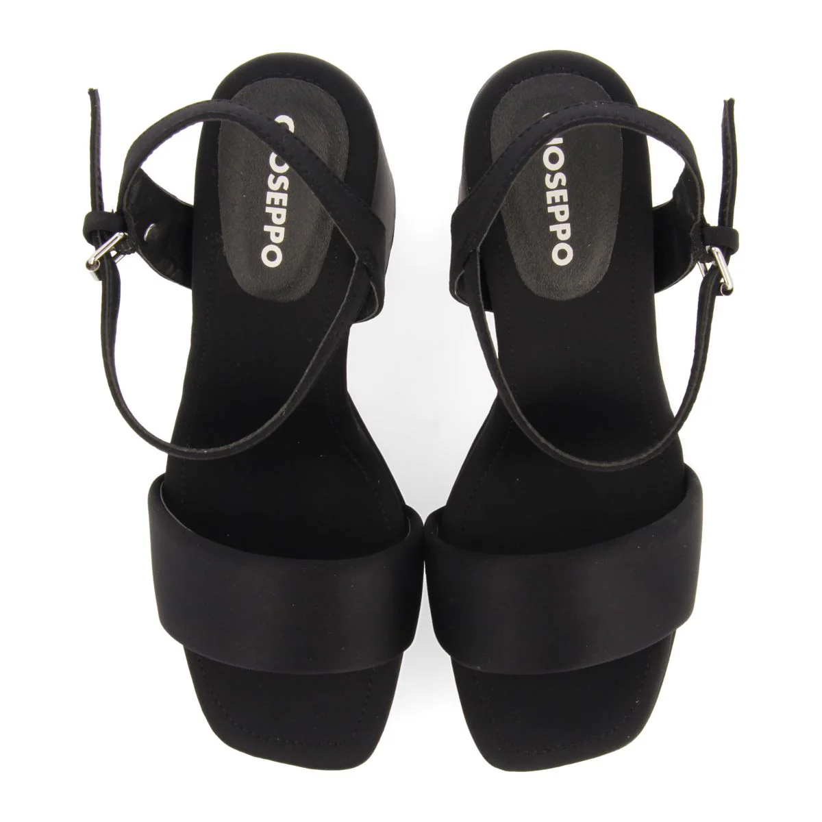 BLACK HIGH HEEL SANDALS WITH PADDED STRAP FOR WOMEN DENTON - Image 4
