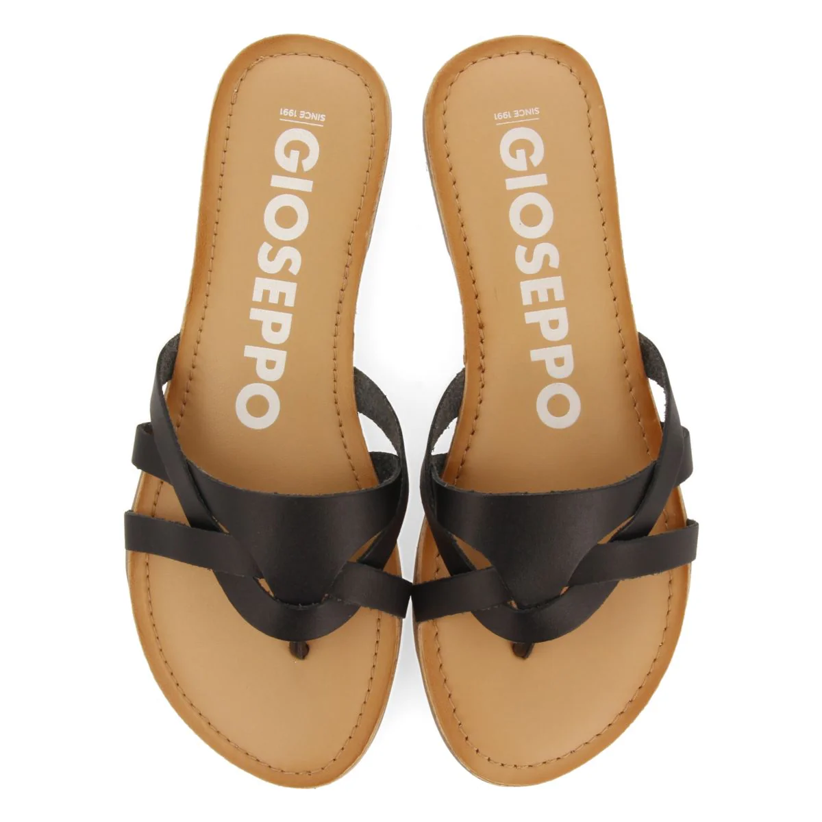 BLACK LEATHER SANDALS WITH STRAPS FOR WOMEN CAYUSE - Image 4