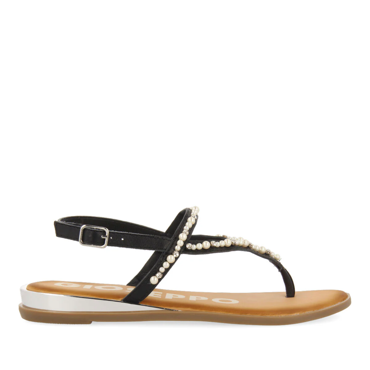 BLACK SANDALS DETAILED WITH PEARLS FOR WOMAN KLEBERG