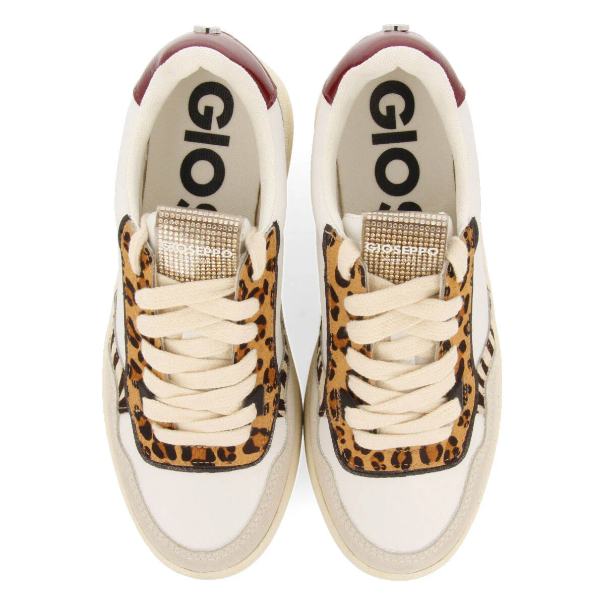 Bowdle women's white sneakers with mixed prints - Image 4