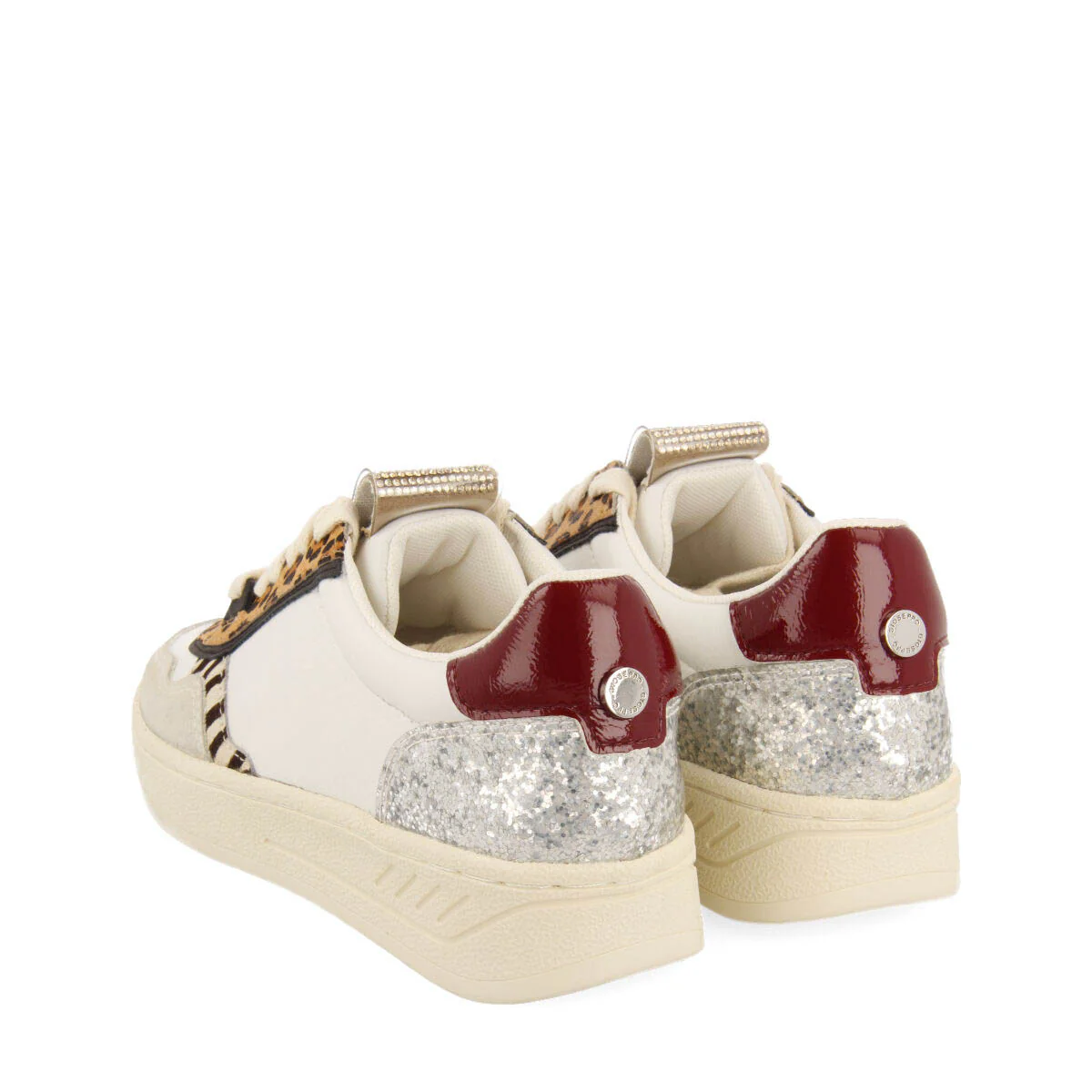Bowdle women's white sneakers with mixed prints - Image 5