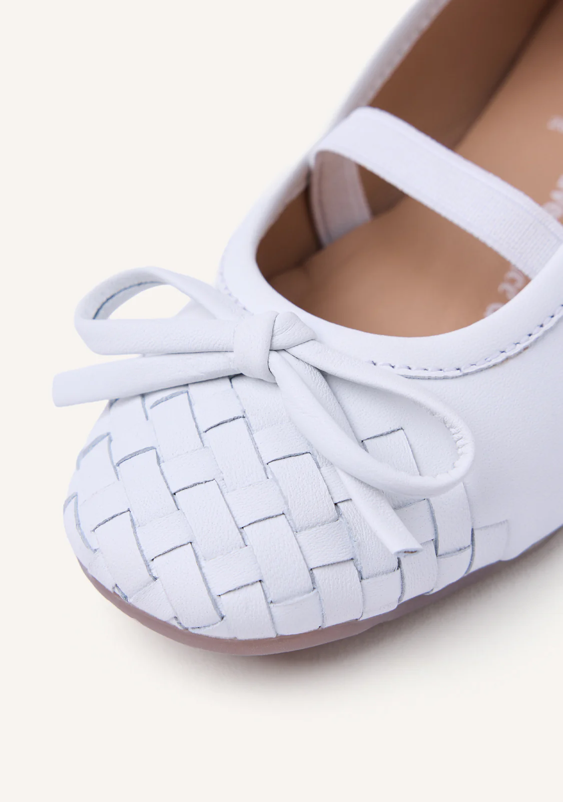 BRAIDED SHINY LEATHER BALLET FLATS LARE - Image 5