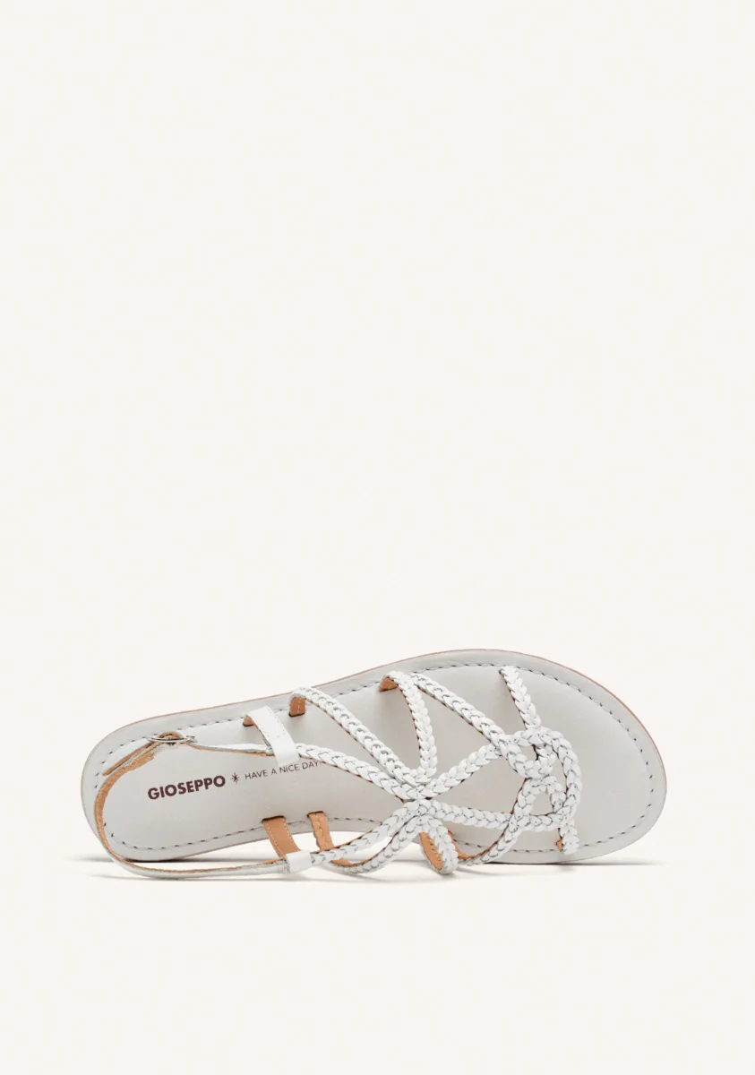 BRAIDED LEATHER FLAT SANDALS ORLAND