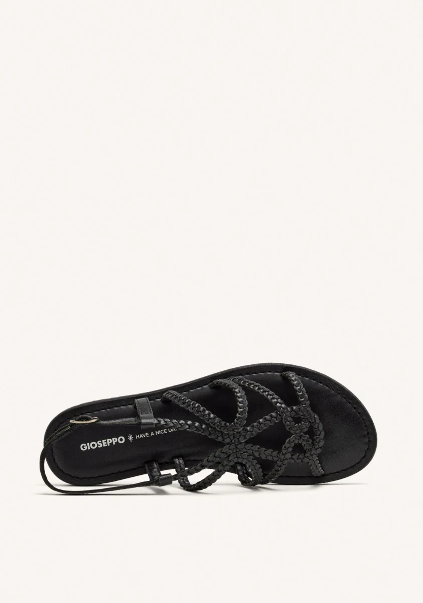 BRAIDED LEATHER FLAT SANDALS ORLAND