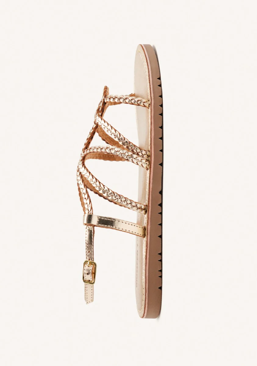 BRAIDED LEATHER FLAT SANDALS ORLAND - Image 4