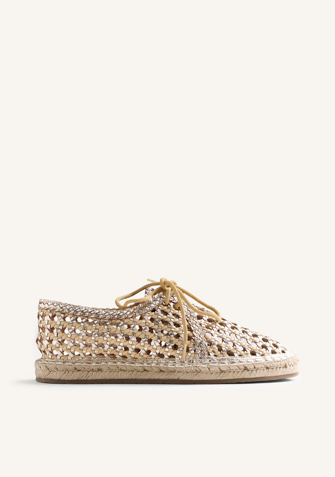 BRAIDED LEATHER FLAT SHOES WAYZATA