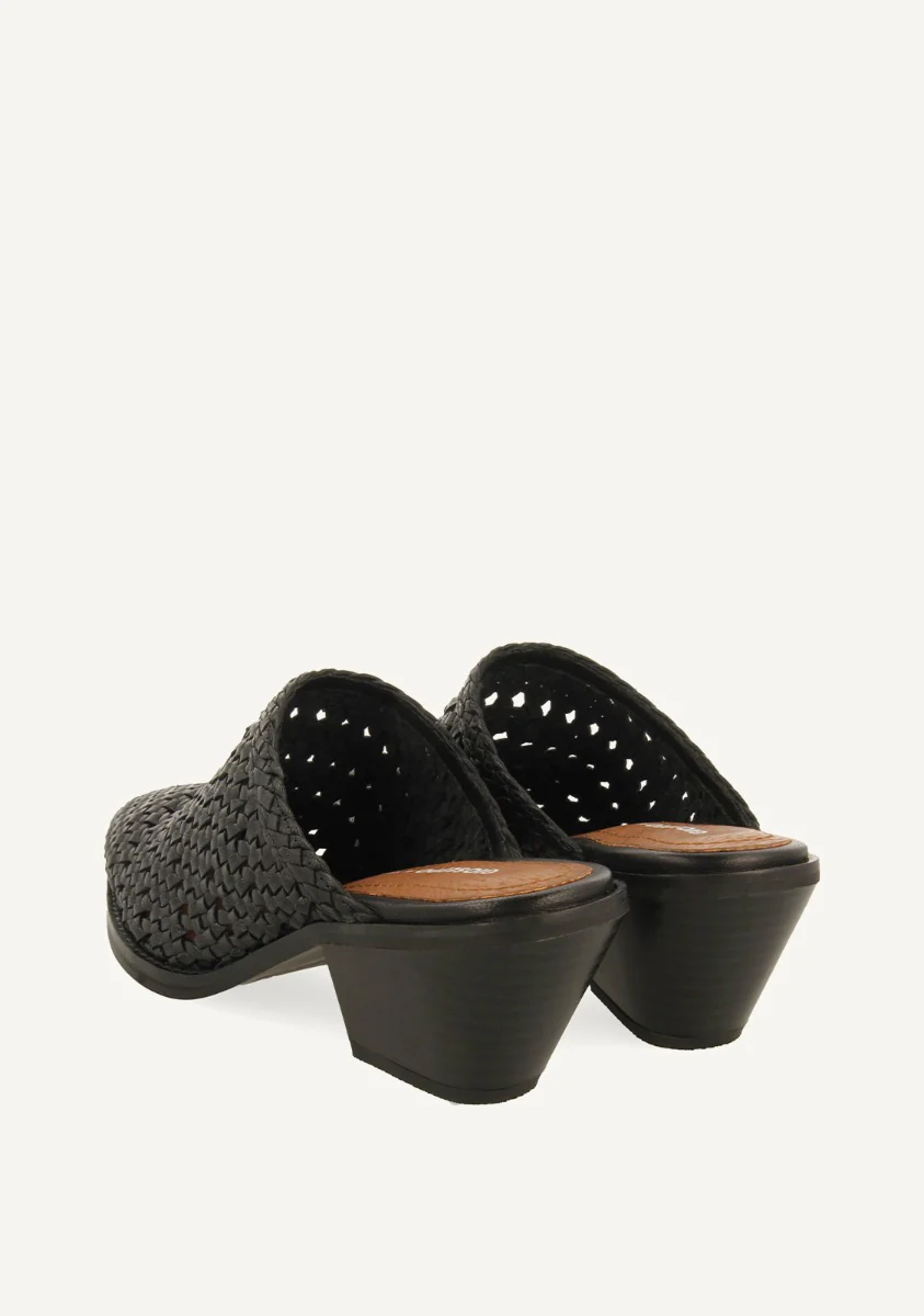 BRAIDED LEATHER HEELED MULES TYRONE - Image 3