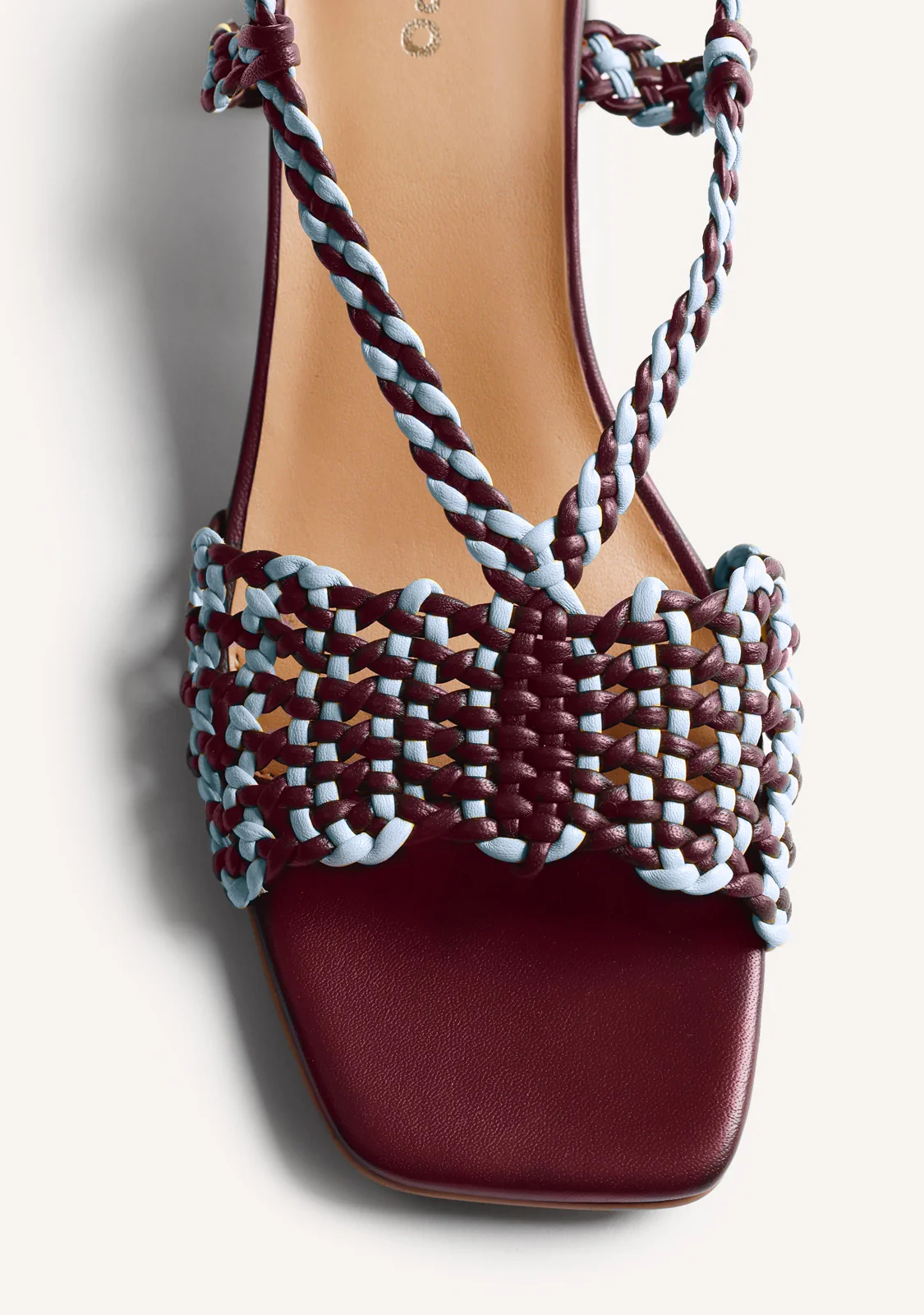 BRAIDED LEATHER HEELED SANDALS BORONGAN - Image 3