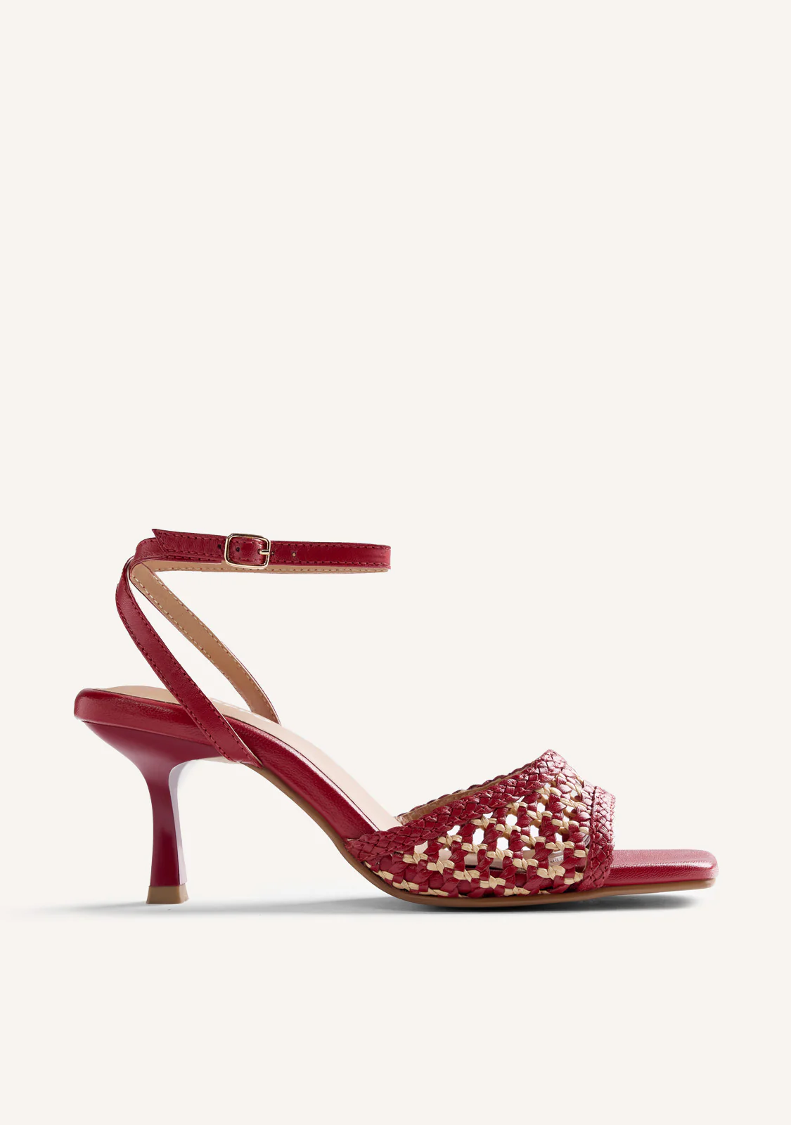 BRAIDED LEATHER HEELED SANDALS KAJIADO