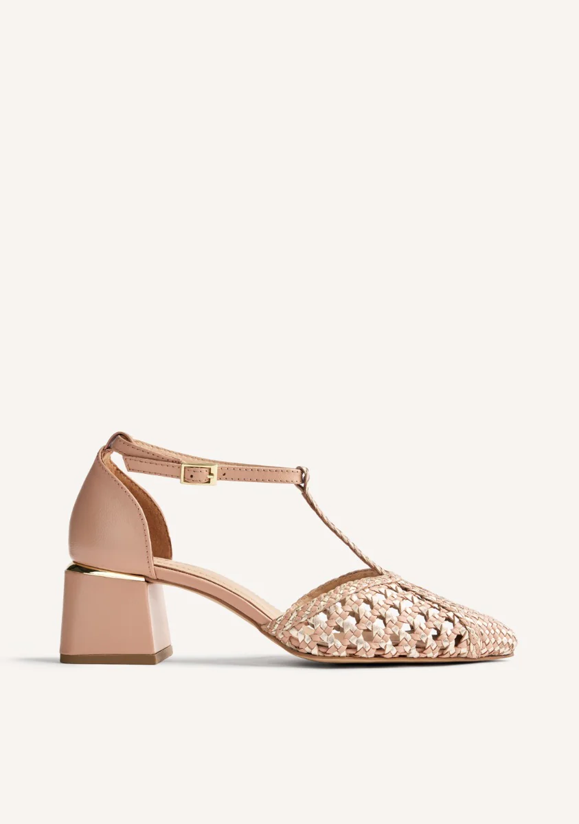 BRAIDED LEATHER HEELED SHOES BOYNE
