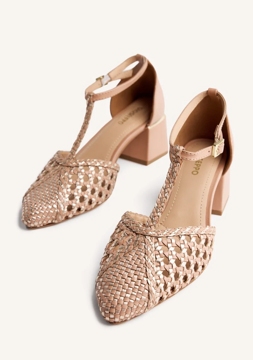 BRAIDED LEATHER HEELED SHOES BOYNE - Image 4