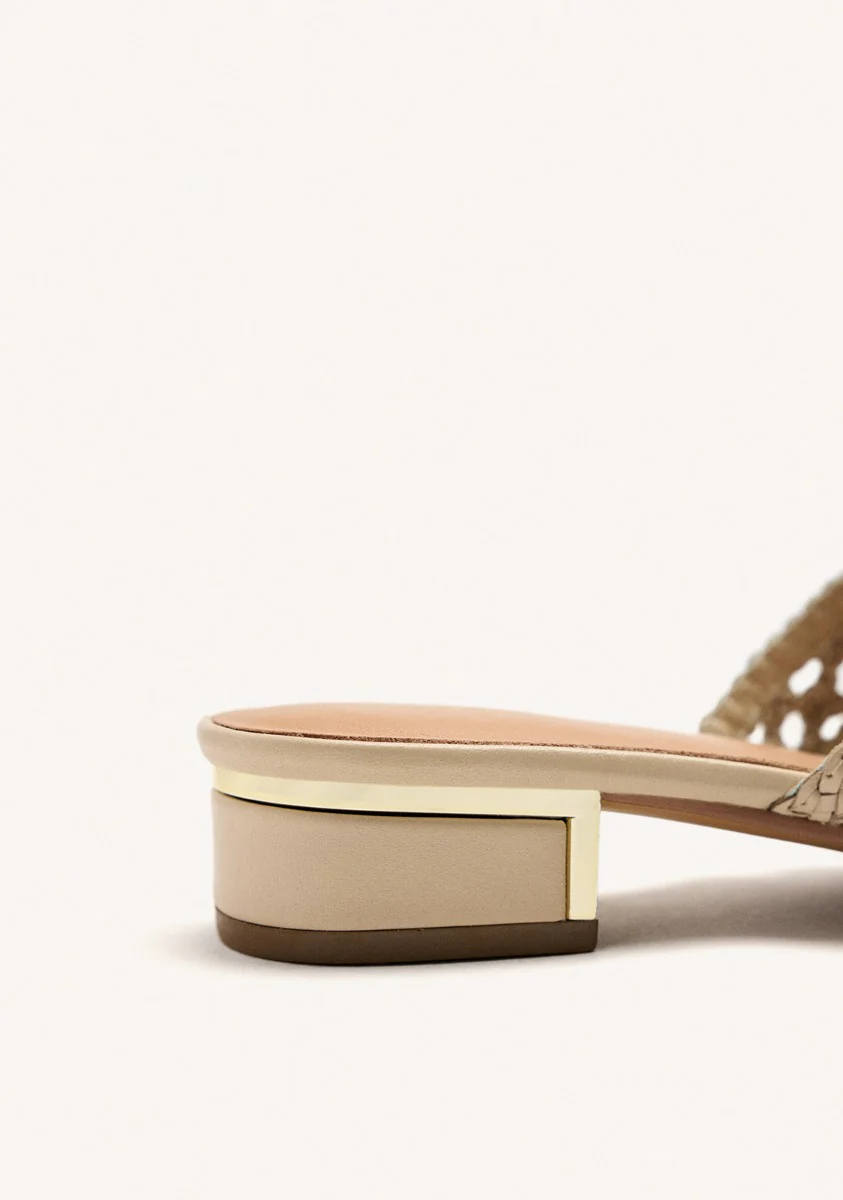 BRAIDED LEATHER MULES SANDALS LINN - Image 3