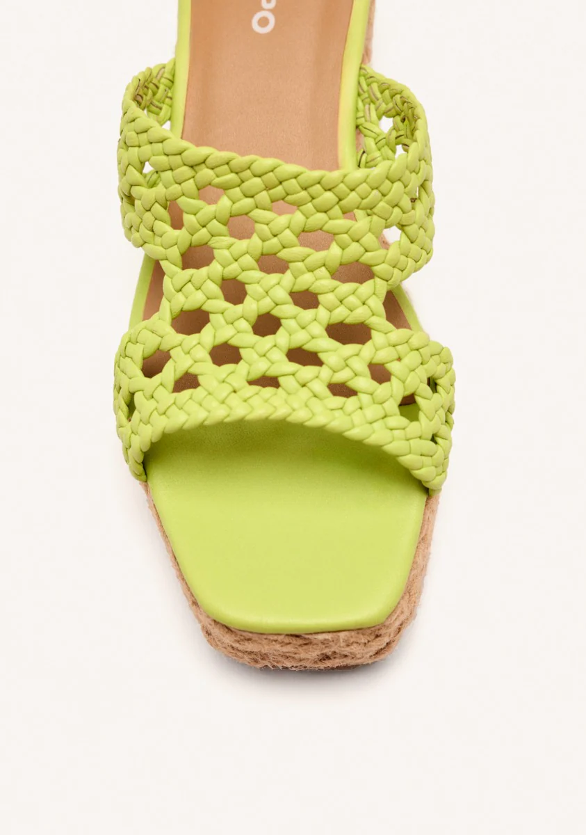 BRAIDED LEATHER SANDALS AND JUTE WEDGE BRIMFIELD - Image 3